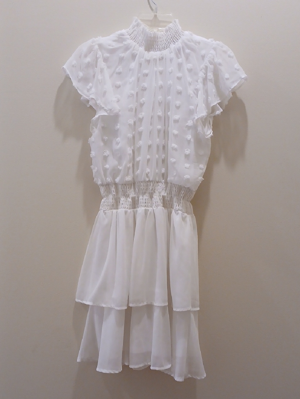ANDRÉE BY UNIT White Textured Ruffle Dress